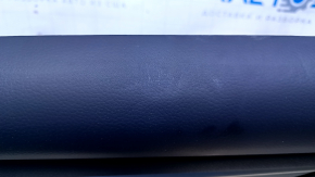 Door trim card rear right Nissan Altima 13-18 black with black insert leather, armrest black leather, handle molding black-gray structure, scratches, dents, abrasions, bumps