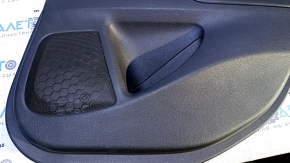 Door trim card rear right Nissan Altima 13-18 black with black insert leather, armrest black leather, handle molding black-gray structure, scratches, dents, abrasions, bumps
