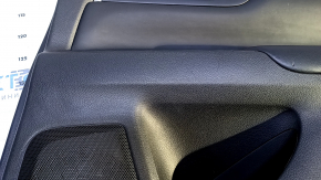 Door trim card rear right Nissan Altima 13-18 black with black insert leather, armrest black leather, handle molding black-gray structure, scratches, dents, abrasions, bumps