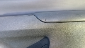 Door trim card rear right Nissan Altima 13-18 black with black insert leather, armrest black leather, handle molding black-gray structure, scratches, dents, abrasions, bumps