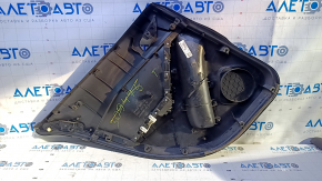 Door trim card rear right Mazda 3 14-18 BM black with gray insert cloth, armrest black plastic, scuffs, scratches, bumps