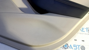 Door trim card rear right Nissan Maxima A36 16- beige with beige insert leather, armrest beige leather, molding gray wood structure, scratches, abrasions, dent