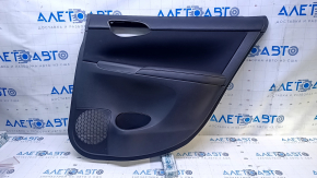 Door trim card rear right Nissan Sentra 13-19 black with black insert cloth, armrest black leather, scratches, abrasions