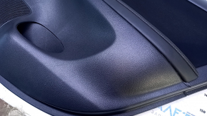 Door trim card rear right Nissan Sentra 13-19 black with black insert cloth, armrest black leather, scratches, abrasions