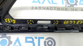 Front panel trim central BMW X3 G01 18-21 black, insert dark oak Perlglanz Chrom, varnish swelled, scratches, broken guides