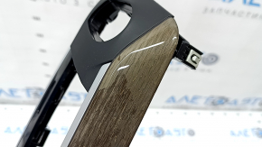 Front panel trim central BMW X3 G01 18-21 black, insert dark oak Perlglanz Chrom, varnish swelled, scratches, broken guides