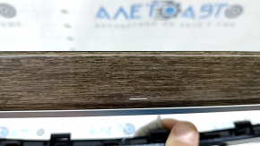 Front panel trim central BMW X3 G01 18-21 black, insert dark oak Perlglanz Chrom, varnish swelled, scratches, broken guides