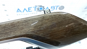 Front panel trim central BMW X3 G01 18-21 black, insert dark oak Perlglanz Chrom, varnish swelled, scratches, broken guides