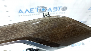 Front panel trim central BMW X3 G01 18-21 black, insert dark oak Perlglanz Chrom, varnish swelled, scratches, broken guides