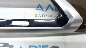 Front panel trim central BMW X3 G01 18-21 black, insert dark oak Perlglanz Chrom, varnish swelled, scratches, broken guides