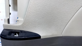 Door trim card rear right Toyota Sienna 11-14 dark gray with beige insert plastic, with curtain, scuffs, scratches