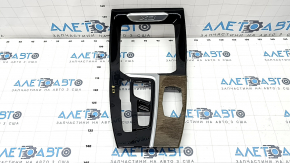 BMW X3 G01 18-21 center console trim black, insert dark oak Perlglanz Chrom, varnish swelled, butt