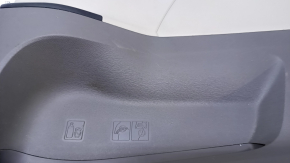Door trim card rear right Toyota Sienna 11-14 dark gray with beige insert plastic, scratches, abrasions, broken crepe, crack, whitened plastic