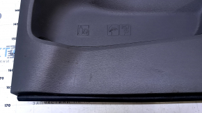 Door trim card rear right Toyota Sienna 11-14 dark gray with beige insert plastic, scratches, abrasions, broken crepe, crack, whitened plastic