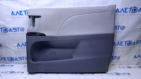Door trim card rear right Toyota Sienna 11-14 dark gray with gray insert plastic, scuffs, scratches