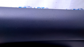 Door trim card rear right Nissan Pathfinder 13-20 black with black insert leather, armrest black leather, molding handle gray structure, scratches, abrasions
