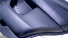 Door trim card rear right Nissan Pathfinder 13-20 black with black insert leather, armrest black leather, molding handle gray structure, scratches, abrasions