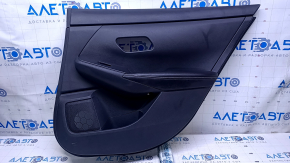 Door trim card rear right Nissan Sentra 20 - black with black insert plastic, armrest black leather, scuffs, scratches