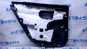 Door trim card rear right Nissan Sentra 20 - black with black insert plastic, armrest black leather, scuffs, scratches
