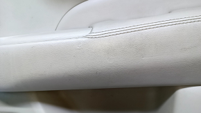 Door trim card rear right Nissan Pathfinder 13-20 beige with beige insert leather, armrest beige leather, molding handle gray structure, for dry cleaning, scratches, abrasions, scuffs, dents, turned w