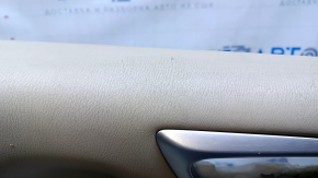 Door trim card rear right Nissan Pathfinder 13-20 beige with beige insert leather, armrest beige leather, molding handle gray structure, for dry cleaning, scratches, abrasions, scuffs, dents, turned w
