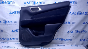 Door trim card rear right Nissan Pathfinder 13-20 black with black insert cloth, armrest black cloth, handle molding gray structure, scratches, abrasions, scale