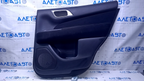 Door trim card rear right Nissan Pathfinder 13-20 black with black insert cloth, armrest black cloth, handle molding gray structure, scratches, abrasions