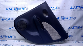 Door trim card rear right Nissan Versa Note 13-19 black with beige insert cloth, armrest black plastic, scratches, abrasions