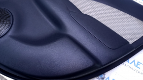 Door trim card rear right Nissan Versa Note 13-19 black with beige insert cloth, armrest black plastic, scratches, abrasions
