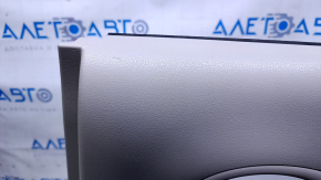 Door trim card rear right Nissan Versa 12-19 usa gray with gray insert cloth, armrest gray plastic, scratches, abrasions, whitened plastic