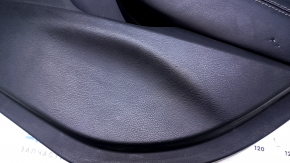 Door trim card rear right Nissan Maxima A36 16- black with black insert leather, armrest black leather, molding gray wood structure, scratches, abrasions, dents, scuffs, bumps