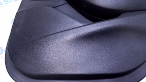Door trim card rear right Nissan Maxima A36 16- black with black insert leather, armrest black leather, molding gray wood structure, scratches, abrasions, dents, scuffs, bumps