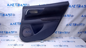 Door trim card rear right Nissan Altima 13-18 black with black insert cloth, armrest black cloth, handle molding black-gray gloss, scratches, dents, abrasions, scuffs, bumps