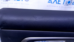 Door trim card rear right Nissan Altima 13-18 black with black insert cloth, armrest black cloth, handle molding black-gray gloss, scratches, dents, abrasions, scuffs, bumps