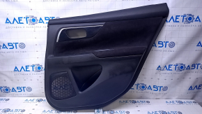 Door trim card rear right Nissan Altima 13-18 black with black insert cloth, armrest black cloth, handle molding black-gray gloss, scratches, dents, abrasions, scale