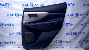 Door trim card rear right Nissan Murano z52 15-18 black with black insert leather, armrest black leather, molding gray gloss wood, dents, abrasions, scratches