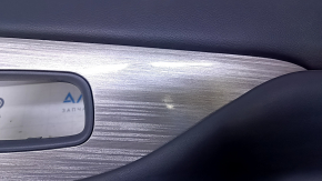 Door trim card rear right Nissan Murano z52 15-18 black with black insert leather, armrest black leather, molding gray gloss wood, dents, abrasions, scratches