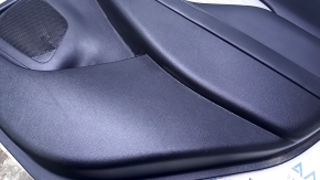 Door trim card rear right Nissan Murano z52 15-18 black with black insert leather, armrest black leather, molding gray gloss wood, dents, abrasions, scratches