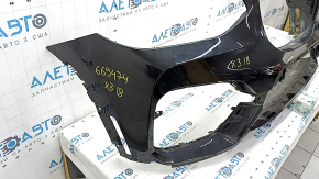 Bare front bumper BMW X3 G01 18-21 for parking sensors, without camera, black, scratches