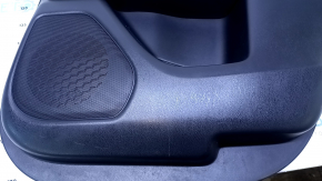 Door trim card rear right Infiniti JX35 QX60 13- black with black insert leather, armrest black leather, molding dark wood gloss, under the tweeter, scratches, abrasions, dents, scuffs, bumps