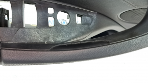 Door trim card front left BMW X3 G01 18-21 black leather, insert leather Vernasca black, gray stitching, overlay dark oak, cracked handle and overlay control glass, scratches