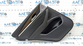 Door trim card rear left BMW X3 G01 18-21 leather black, insert leather Vernasca black, gray stitching, overlay dark oak, scratches