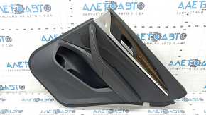 Door trim card rear right BMW X3 G01 18-21 leather black, insert leather Vernasca black, gray stitching, overlay dark oak, scratch