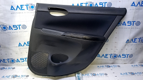 Door trim card rear right Nissan Sentra 13-19 black with black insert cloth, armrest black leather, scratches, abrasions, scuffs, dents