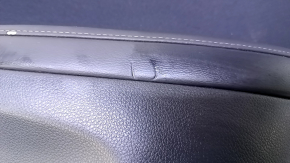 Door trim card rear right Nissan Sentra 13-19 black with black insert cloth, armrest black leather, scratches, abrasions, scuffs, dents