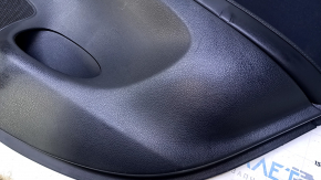 Door trim card rear right Nissan Sentra 13-19 black with black insert cloth, armrest black leather, scratches, abrasions, scuffs, dents