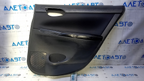 Door trim card rear right Nissan Sentra 13-19 black with black insert cloth, armrest black leather, scuffs, dents