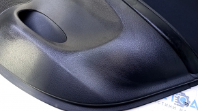 Door trim card rear right Nissan Sentra 13-19 black with black insert cloth, armrest black leather, scuffs, dents