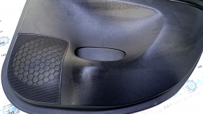 Door trim card rear right Nissan Sentra 13-19 black with black insert cloth, armrest black leather, scuffs, dents