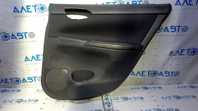 Door trim card rear right Nissan Sentra 13-19 black with black insert cloth, armrest black leather, scuffs, scratches